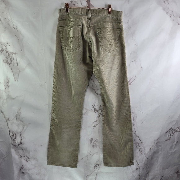 Vintage Levis Pants Mens 31 X 30 514 Corduroy Khaki Tan 70s 90s Slim Straight - Picture 1 of 12